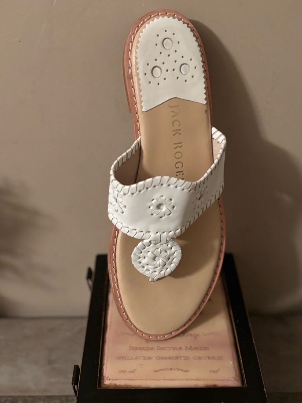 Jack Rogers White Leather Georgica Sandal - Women size 8